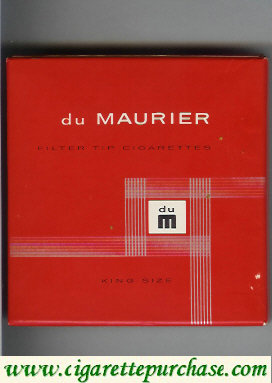 Du Maurier Filter Tip Cigarettes wide flat hard box